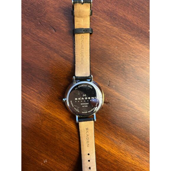 Skagen Scandinavian Minimalist Watch | Black Leather & Silver main image 9